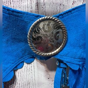 Royal blue suede chaps THIN, XLONG